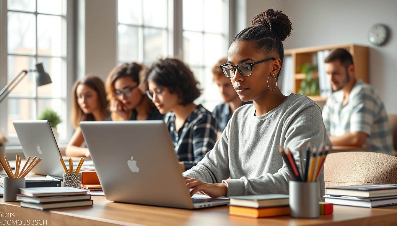 Student developing practical and academic skills